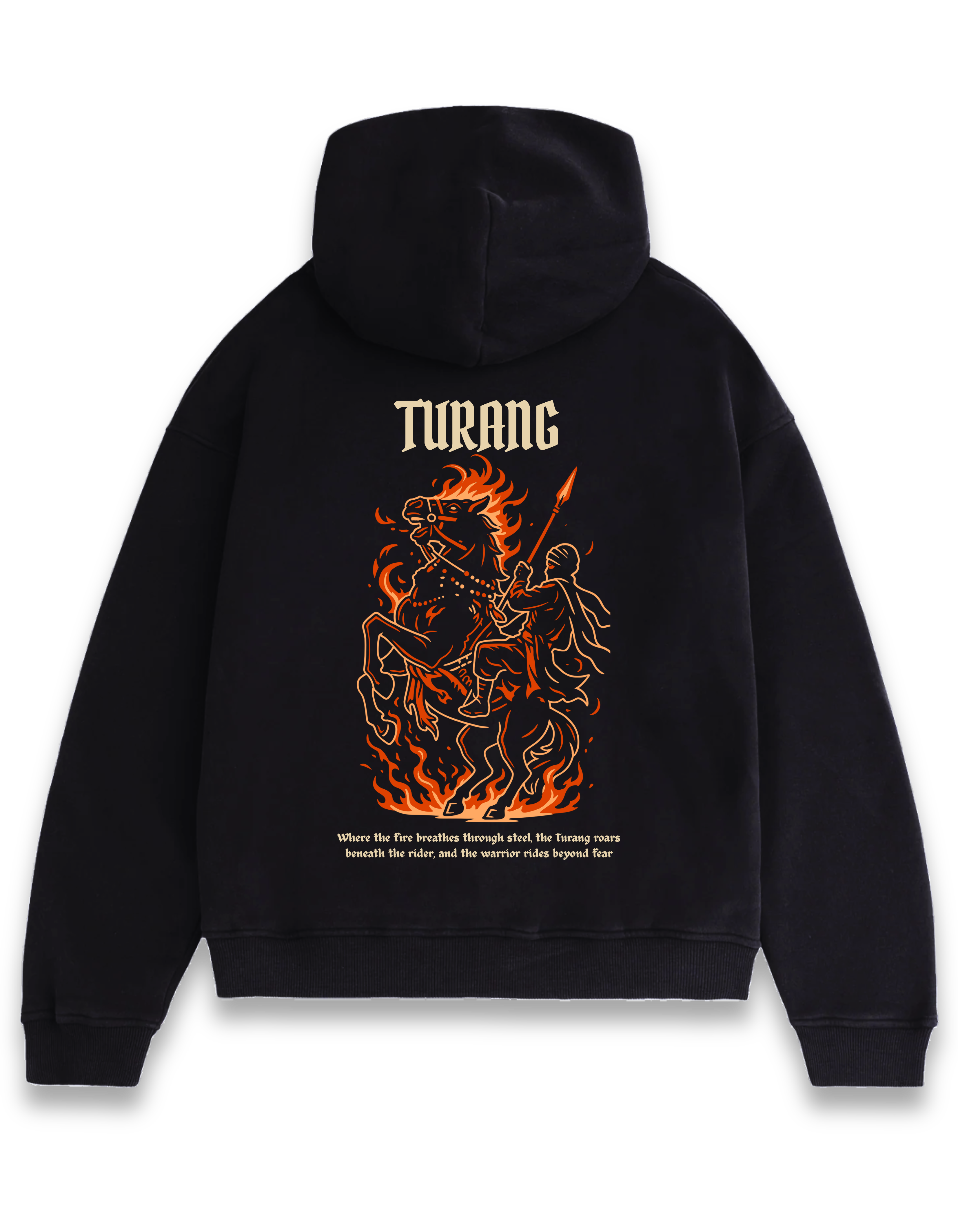 Turang Fire Themed hoodie (Black)