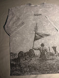 Grey Acid Wash War Theme T-Shirt