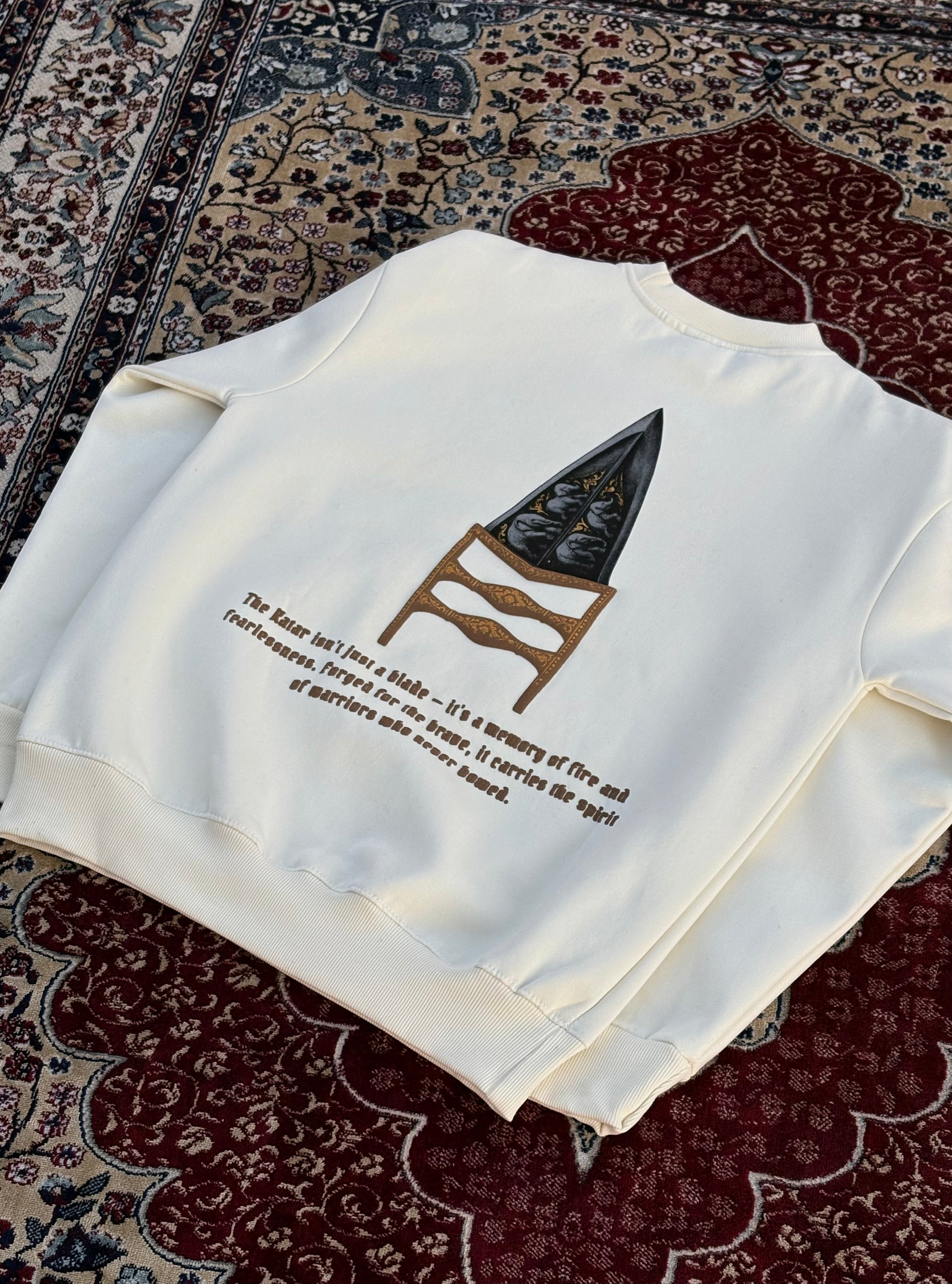 Kataar embroidery Sweatshirt (Beige)