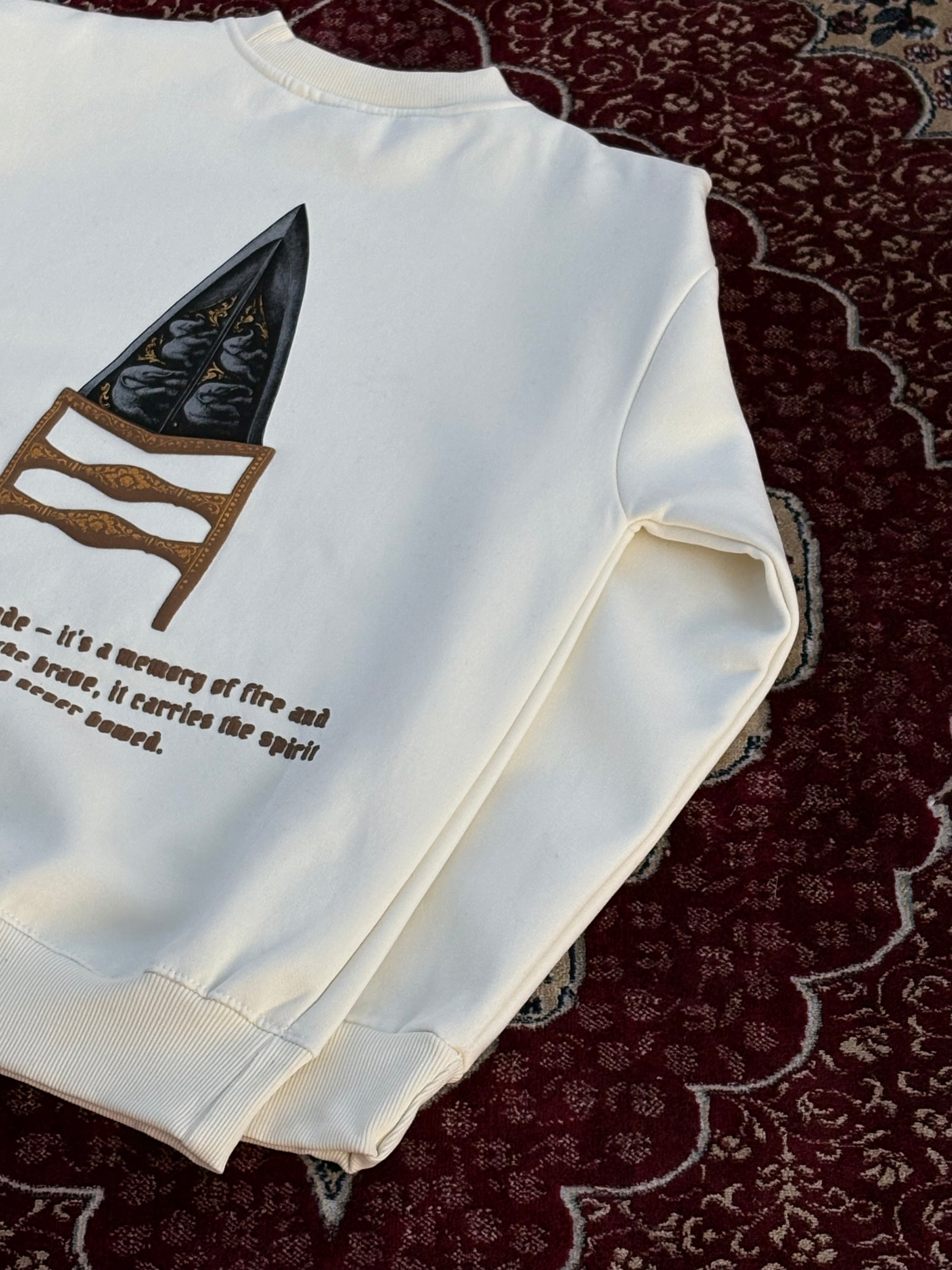 Kataar embroidery Sweatshirt (Beige)